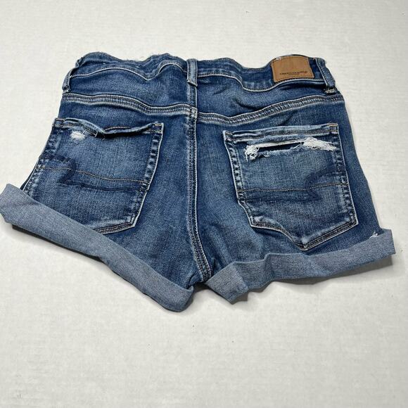 American Eagle Next Level Stretch Flattering Distressed Womens Jean Shorts 6 - Picture 3 of 4